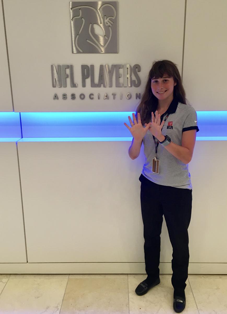 Taylor Scott '20 at NFLPA internship